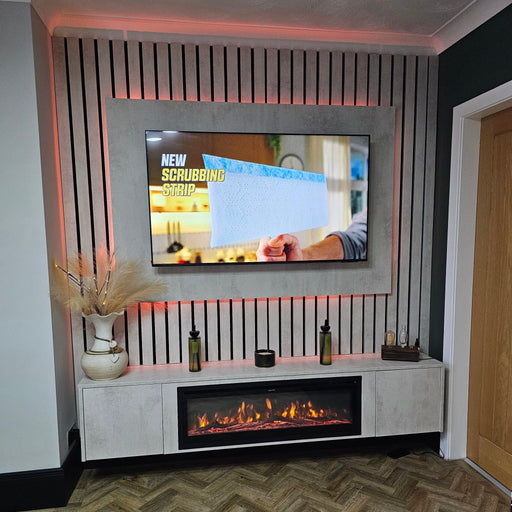 TV Backboard in White Chromix - LUXE SUPPLIES